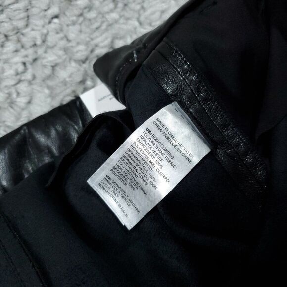 Chico's Faux Leather Cutwork Hem Trousers Wide Leg Ankle Pants Black Size 16 - Picture 7 of 12